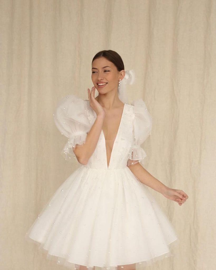 مدل لباس عروس کوتاه